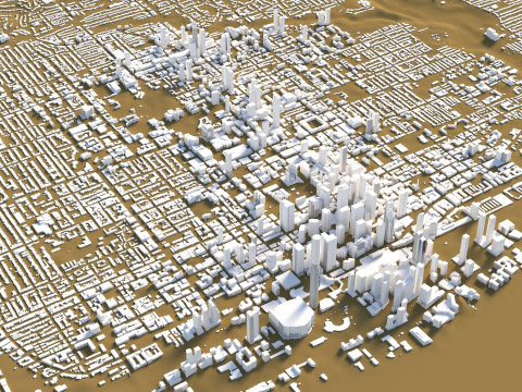 Toronto Terrain city Canada 3D Model