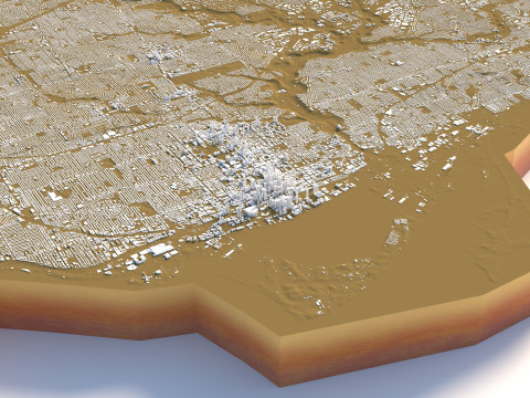 Toronto Terrain city Canada 3D Model
