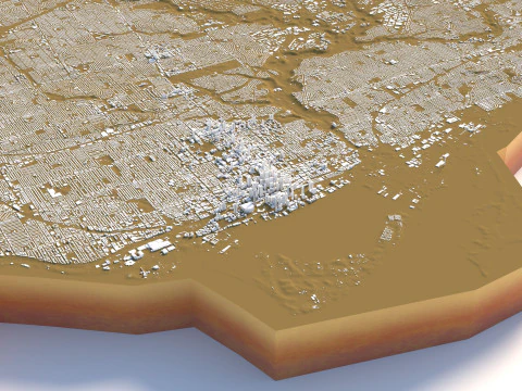 Toronto Terrain city Canada 3D Model