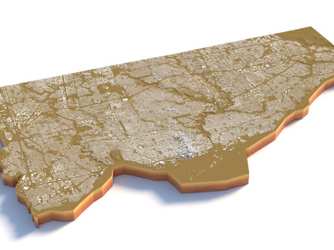 Toronto Terrain city Canada 3D Model