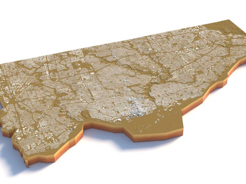 Toronto Terrain city Canada 3D Model