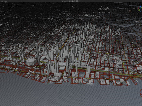 Toronto Terrain city Canada 3D Model