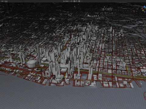 Toronto Terrain city Canada 3D Model