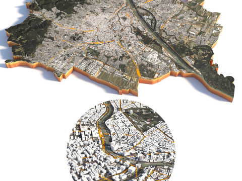Vienna Terrain city Austria Model 3D