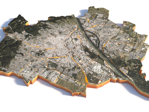 Vienna Terrain city Austria 3D Модель