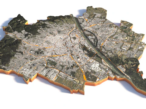 Vienna Terrain city Austria 3D Model