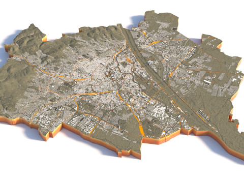 Vienna Terrain city Austria 3D Модель