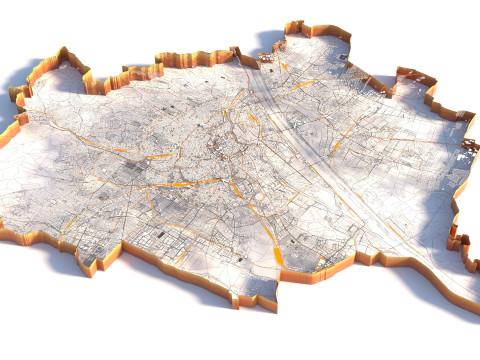 Vienna Terrain city Austria 3D Модель