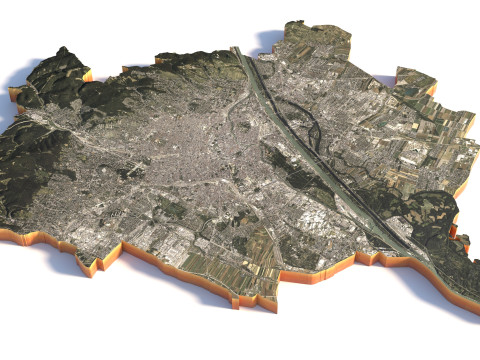 Vienna Terrain city Austria 3D Модель