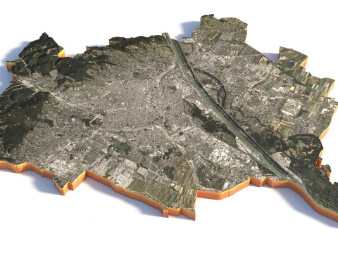 Vienna Terrain city Austria 3D Model