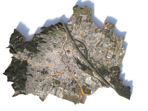 Vienna Terrain city Austria 3D Model