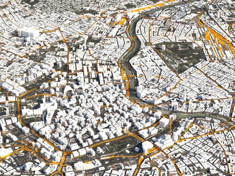 Vienna Terrain city Austria 3D Model