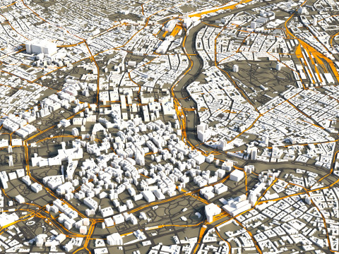 Vienna Terrain city Austria 3D Модель