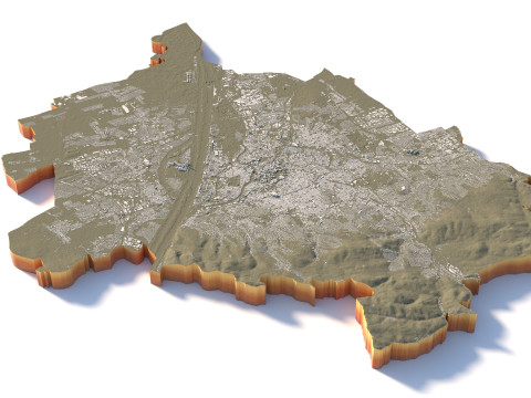 Vienna Terrain city Austria 3D Модель