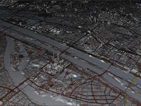 Vienna Terrain city Austria 3D Модель