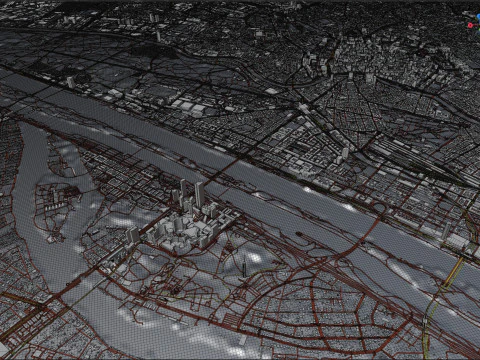 Vienna Terrain city Austria 3D Model