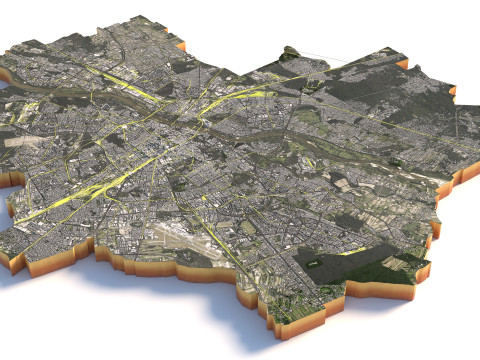 Warsaw Terrain city Poland Modèle 3D