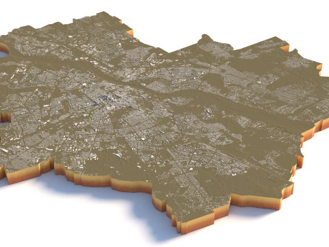 Warsaw Terrain city Poland 3D Model