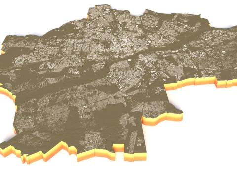 Warsaw Terrain city Poland 3D Model