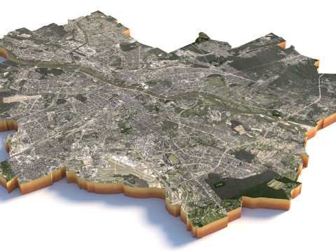 Warsaw Terrain city Poland 3D Модель