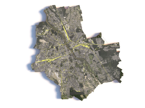 Warsaw Terrain city Poland 3D Модель
