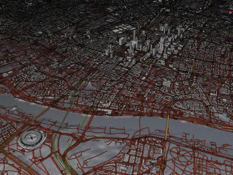 Warsaw Terrain city Poland 3D Model