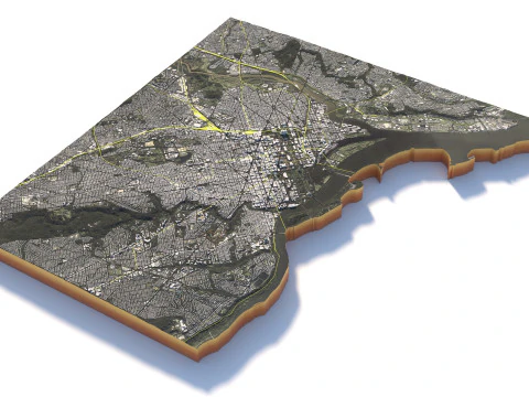 Washington Terrain city DC USA 3D Model