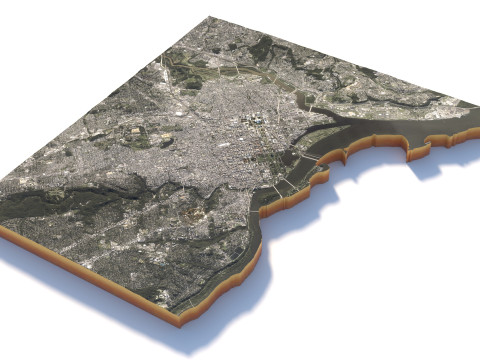 Washington Terrain city DC USA Modèle 3D