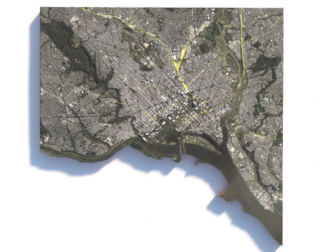 Washington Terrain city DC USA 3D Model