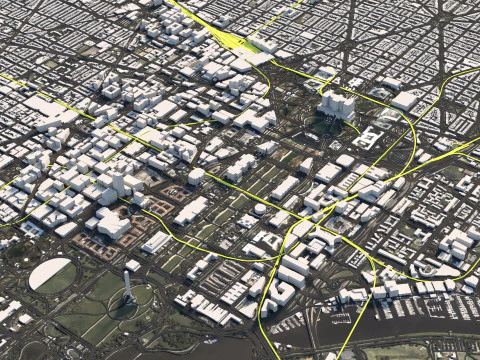 Washington Terrain city DC USA 3D Model
