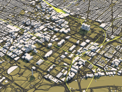 Washington Terrain city DC USA Modèle 3D