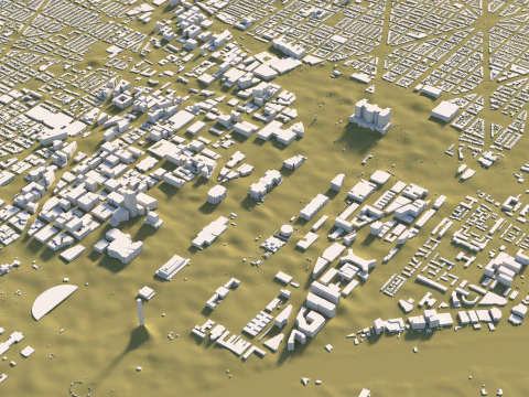 Washington Terrain city DC USA 3D Model