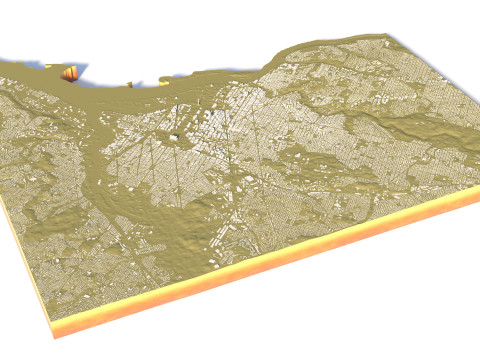 Washington Terrain city DC USA Modèle 3D