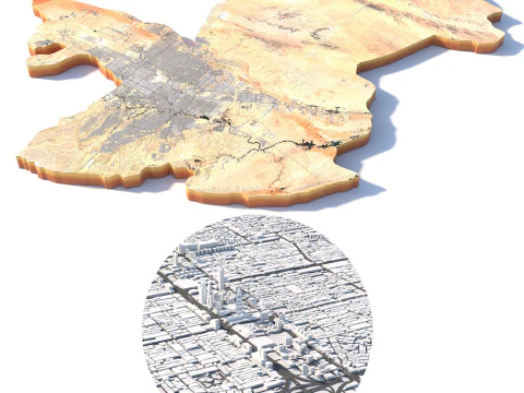 RiyadhTerrain city Saudi Arabia 3D Model