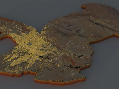 RiyadhTerrain city Saudi Arabia 3D Model