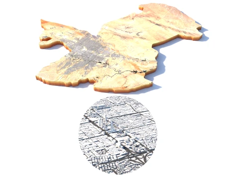 RiyadhTerrain city Saudi Arabia 3D Model