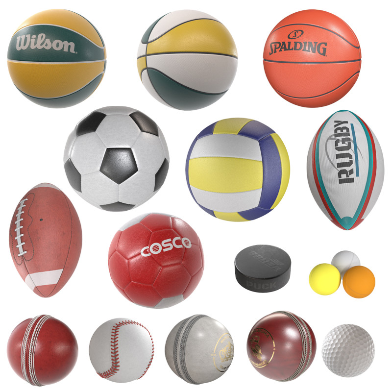 Koleksi bola v1 Model 3D .c4d .max .obj .3ds .fbx .stl .blend 