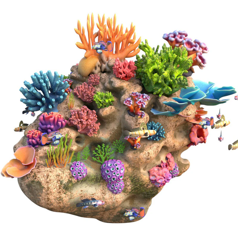 Coral Reef Rock 1 3D Model .c4d .max .obj .3ds .fbx .stl .blend
