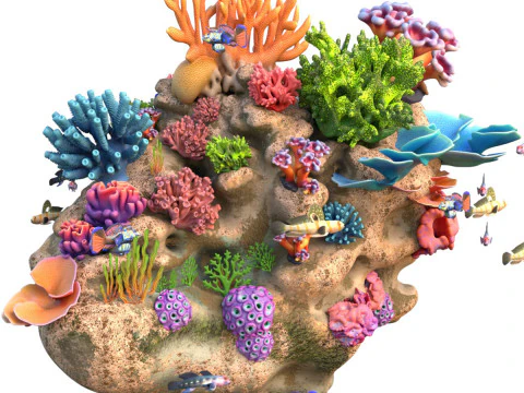 Batuan Terumbu Karang 1 Model 3D