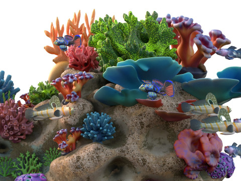 कोरल रीफ रॉक 1 3D मॉडल