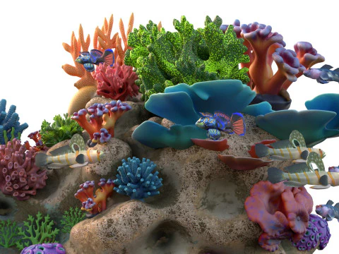 Coral Reef Rock 1 3D Model