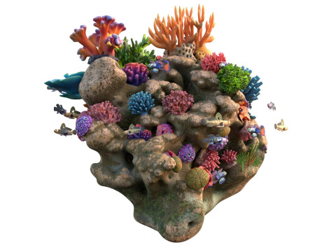 कोरल रीफ रॉक 1 3D मॉडल