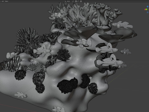 कोरल रीफ रॉक 1 3D मॉडल