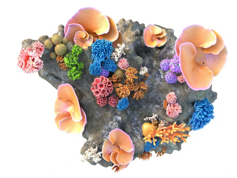 Coral Reef Rock 2 3D Model