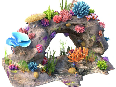 Batuan Terumbu Karang 3 Model 3D