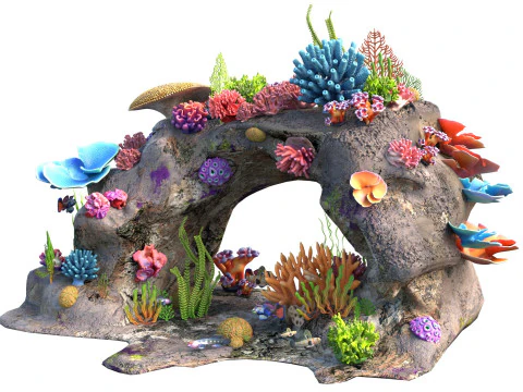 Coral Reef Rock 3 3D Model