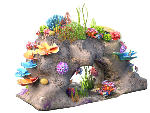 Roccia della barriera corallina 3 Modello 3D