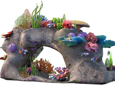 Roccia della barriera corallina 3 Modello 3D