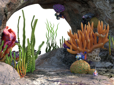 Roccia della barriera corallina 3 Modello 3D