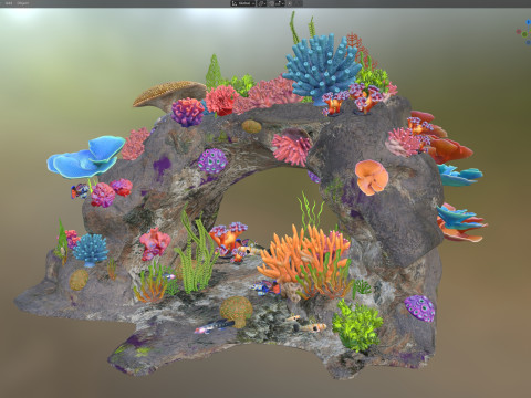 Roccia della barriera corallina 3 Modello 3D